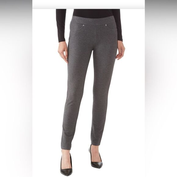 Michael Kors Stretchy Pull on Leggings Skinny Pants Sz LP Charcoal/Gray - Picture 1 of 8